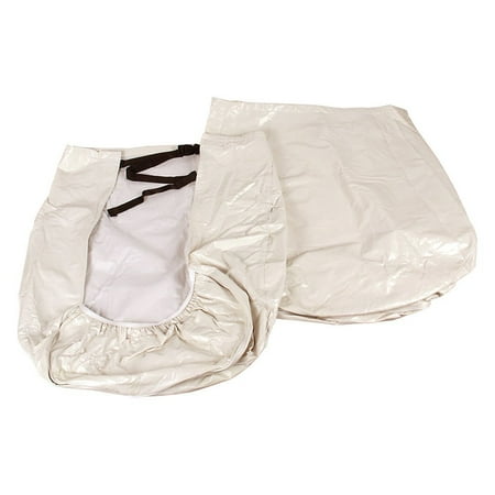 Camco 45332 - Vinyl Colonial White 29" Single Axle Tire Covers