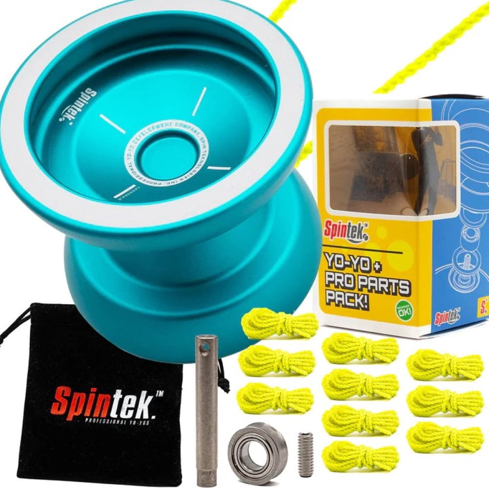 Spintek Crosshair Yo-Yo -Responsive YoYo with Unresponsive Bearing Kit Included (Teal)