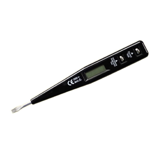 ckepdyeh Lápiz de prueba digital Destornillador Sonda de luz Probador de voltaje Detector CA/CC 12-220 V Bolígrafo de prueba eléctrica Voltímetro, Negro