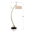 thumbnail image 3 of Uttermost Vardar Iron and Fabric Curved Floor Lamp in Brushed Brass/Beige, 3 of 3