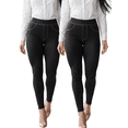 thumbnail image 1 of SET DE 2 LEGGING GRUESO DE MUJER AZUL Y NEGRO DISEÑO MEZCLILLA UNITALLA, 1 of 9