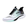 thumbnail image 3 of Domzle Men's Lightweight Running Shoes, Breathable Mesh Athletic Sneakers, Lace Up Cushioned Casual Walking Shoes for Workout Training Green, 3 of 6
