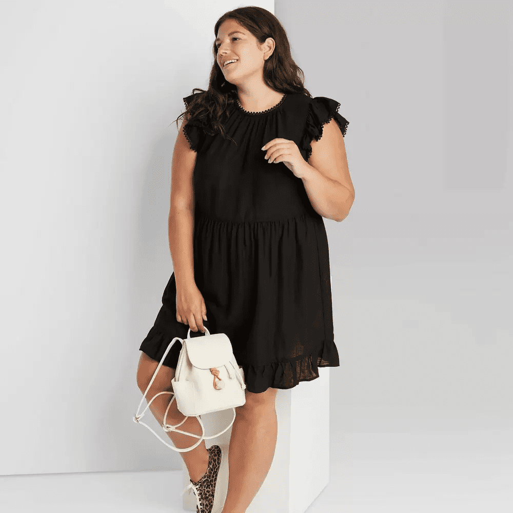 short sleeve trapeze dress