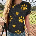 thumbnail image 2 of Plebaso T-Shirts Imprimés pour Femmes Col Rond Dégradé Manches Courtes Mode Ample T-Shirts pour Femmes, 2 of 4