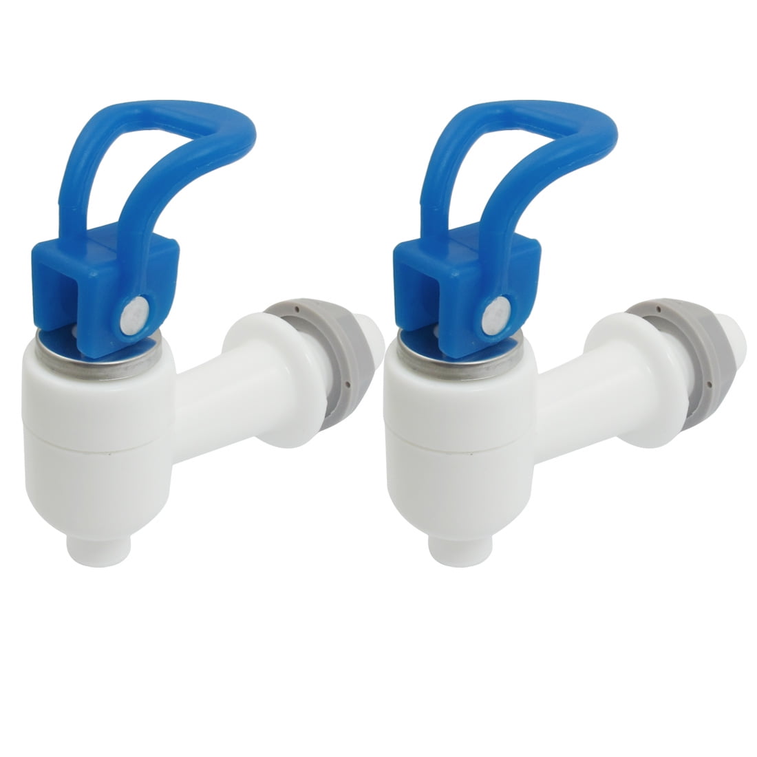 Unique Bargains 2 Pcs Push Type Blue White Plastic Water Dispenser Tap