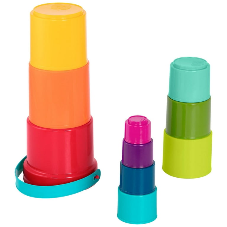 Stack Cup Brand Stackable Plastic Cups w/ Nesting Handles