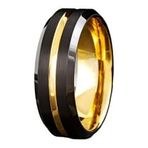 Men's Wedding Band Rings - Black and Yellow Gold Wedding Rings for Men and Women
