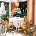 thumbnail image 2 of Burnt Orange Striped Outdoor Curtains for Patio Waterproof,Windproof Privacy Curtains with Weighted Bottom,Thanksgiving Orange White Stripes Outside Drapes for Picnic Garage Yard 54"x95" 2 Panel, 2 of 8