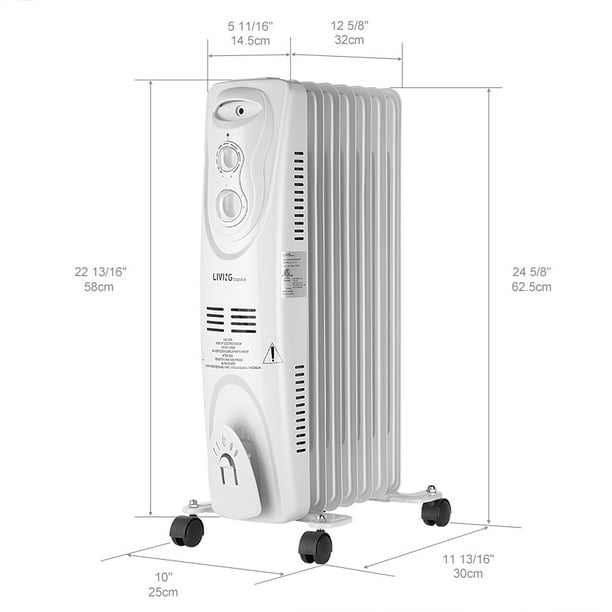 1500W Portable Oil Filled Radiator Heater, Electric Space Heater with  3-modes Settings and Overheat Protection 