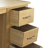 "vidaXL Solid Oak Wood Desk with 3 Drawers, 41.7""x15.7""x29.5 ...
