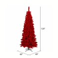 thumbnail image 2 of Pemberly Row 120" Fir Artificial Christmas Tree with LED Lights in Flocked Red, 2 of 2