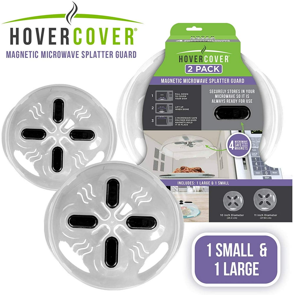 Set of 2 Hover Cover Microwave Splatter Lid with Steam Vents