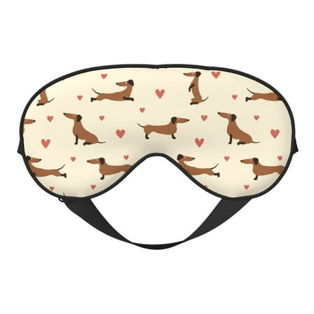 Naloa Heart Dachshund Print Sleep Mask for Sleeper, Light Blocking Sleeping Eye Mask for Women Men, Eye Shade with Adjustable Strap for Travel, Nap,Meditation