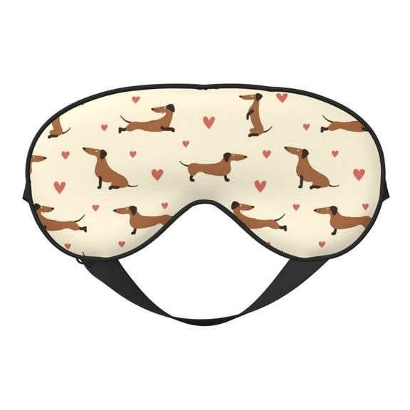 Naloa Heart Dachshund Print Sleep Mask for Sleeper, Light Blocking Sleeping Eye Mask for Women Men, Eye Shade with Adjustable Strap for Travel, Nap,Meditation