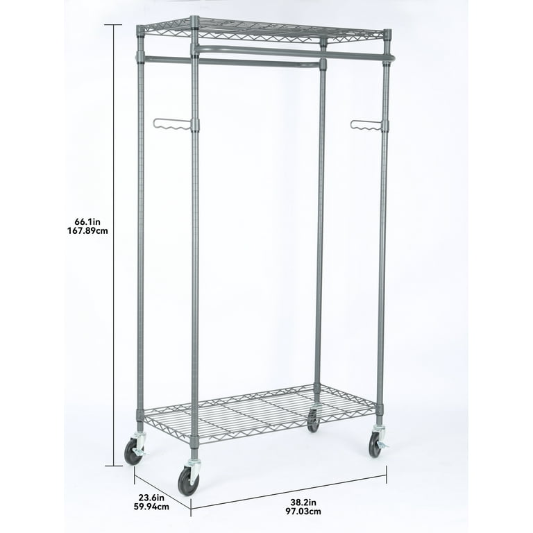 Better Homes & Gardens Double Hanging Garment Rack, 38.2Wx