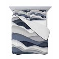 thumbnail image 7 of Quilts Twin Size Bedding Set, Navy Blue Ombre Lightweight Quilted Comforter, Modern Geometric Moire Abstract Art Soft Reversible Bedspread Coverlet with Pillow Covers for All Season, 68" x 86", 7 of 7