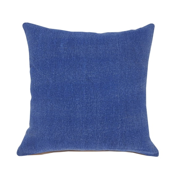 Laddha Home Designs 20" Classic Blue Solid Square Throw Pillow
