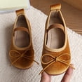 thumbnail image 5 of Toddler Girls Dress Shoes Mary Jane Flats Oxfords Wedding Party Bow Flower Shoes Comfort Loafers Gold 11(28), 5 of 6