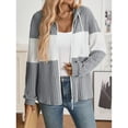 thumbnail image 6 of Cogild Sweaters Cardigans for Womens Zipper Up Striped Color Ribbed Cardigans for Womens Winter Fall Cardigans, 6 of 7