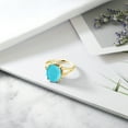 thumbnail image 4 of Gem Stone King 18K Yellow Gold Plated Silver Green Turquoise Ring for Women (3.00 Cttw, Gemstone Birthstone, Oval 12X10MM, Available in Size 5,6,7,8,9), 4 of 5