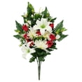 thumbnail image 2 of Allstate Dahlia, Lily and Rose Artificial Mixed Flower Bouquet - 26" - White and Red, 2 of 9