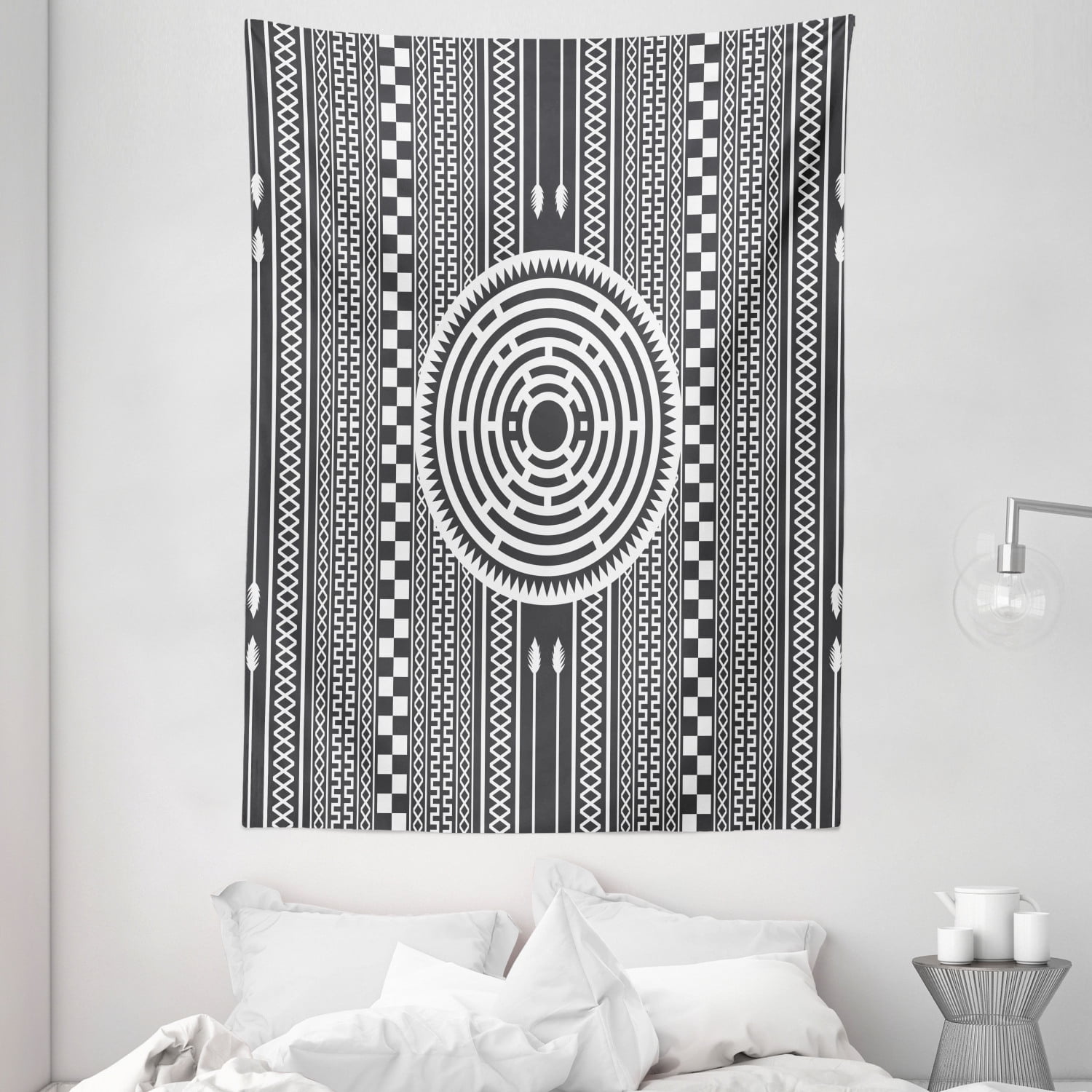 Monochrome Tapestry Wall Hanging Form Bedroom Dorm Room Decor 2 Sizes 