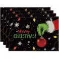 thumbnail image 1 of 4Pcs Christmas Tree Placemat Linen Dining Table Mats Coaster Bowl Coffee Cup Pad Mat 2024 Navidad Kitchen Decoration, 1 of 1