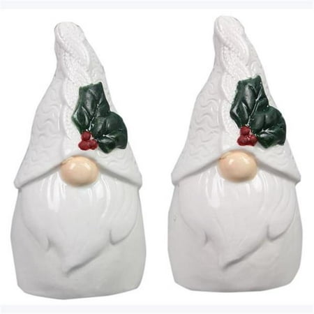 Youngs 92853 Wintergreen Christmas Ceramic Salt & Pepper Shaker Set 4