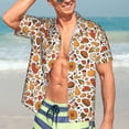 thumbnail image 7 of Pofeuu Thanksgiving with Food Print Hawaiian Shirt for Men Sleeves Casual Button Down Summer Beach Dress Shirts T-Shirts,X-Large, 7 of 7