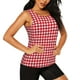 thumbnail image 2 of Fotbe Red Checkboard Blusas Sin Mangas para Mujer – Estilo Casual, Corte Suelto, Slim-Fit, Cuello Redondo Deportivo, Tops de Verano para Gimnasio y Yoga-Medium, 2 of 7