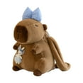 thumbnail image 2 of Segolike Plush Capybara Backpack, Cute 13.8 inch Capybara Stuffed Animal for Party, Birthday Gift Blue Bow, 2 of 8