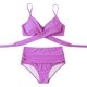 thumbnail image 3 of Trajes de baño de dos piezas con estampado floral y tanga de cintura alta y entrecruzado para mujer$Trajes de baño de dos piezas con estampado floral y tanga de cintura alta y entrecruzado, 3 of 8