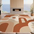 thumbnail image 2 of Design&I 6'x9' Ultra Soft Area Rug, Beige Terracotta Geometric Abstract Modern Curved Lines with Leaf Motif Fluffy Washable Non Shedding for Guest Room Bedroom Living Room, 2 of 3