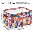 thumbnail image 4 of Yayeee Canvas Storage Basket with Handles for Shelves Fabric Bins Closet Organizer, White Colorful Circles, 4 of 8