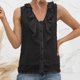 thumbnail image 5 of Camisas de lunares de encaje sin mangas con cuello en V para mujer Blusas Tops elegantes vintage Pompotops  lopia997184, 5 of 9