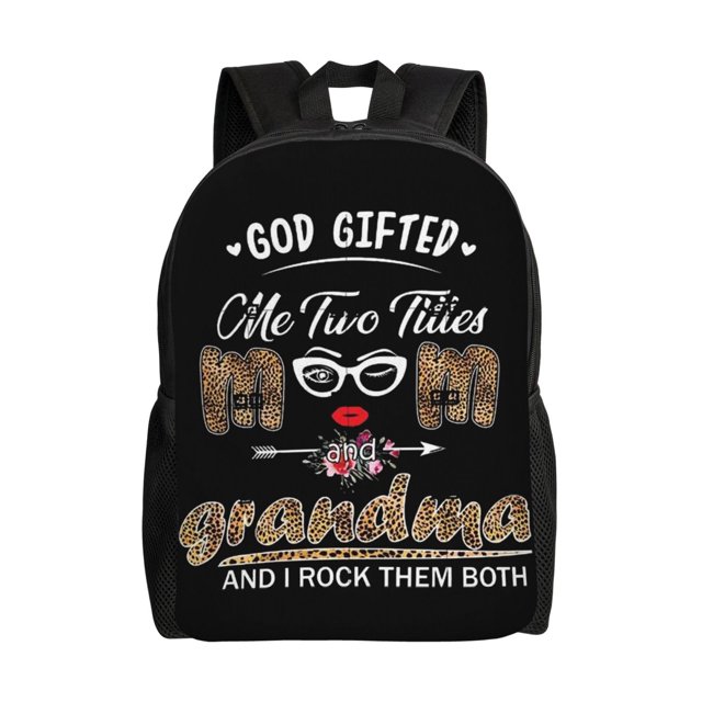 Dios me regaló dos títulos: mamá y abuela, mochilas escolares para estudiantes, mochila de viaje, bolso para portátil, bolso de hombro para hombre y mujer.