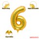 thumbnail image 2 of Globo de foil dorado número 6 de 32" MEIDUOCO para fiesta, 2 of 7