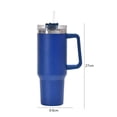 thumbnail image 3 of Taza de paja de café de acero inoxidable portátil de 40 oz para viajes al aire libre (azul oscuro), 3 of 7