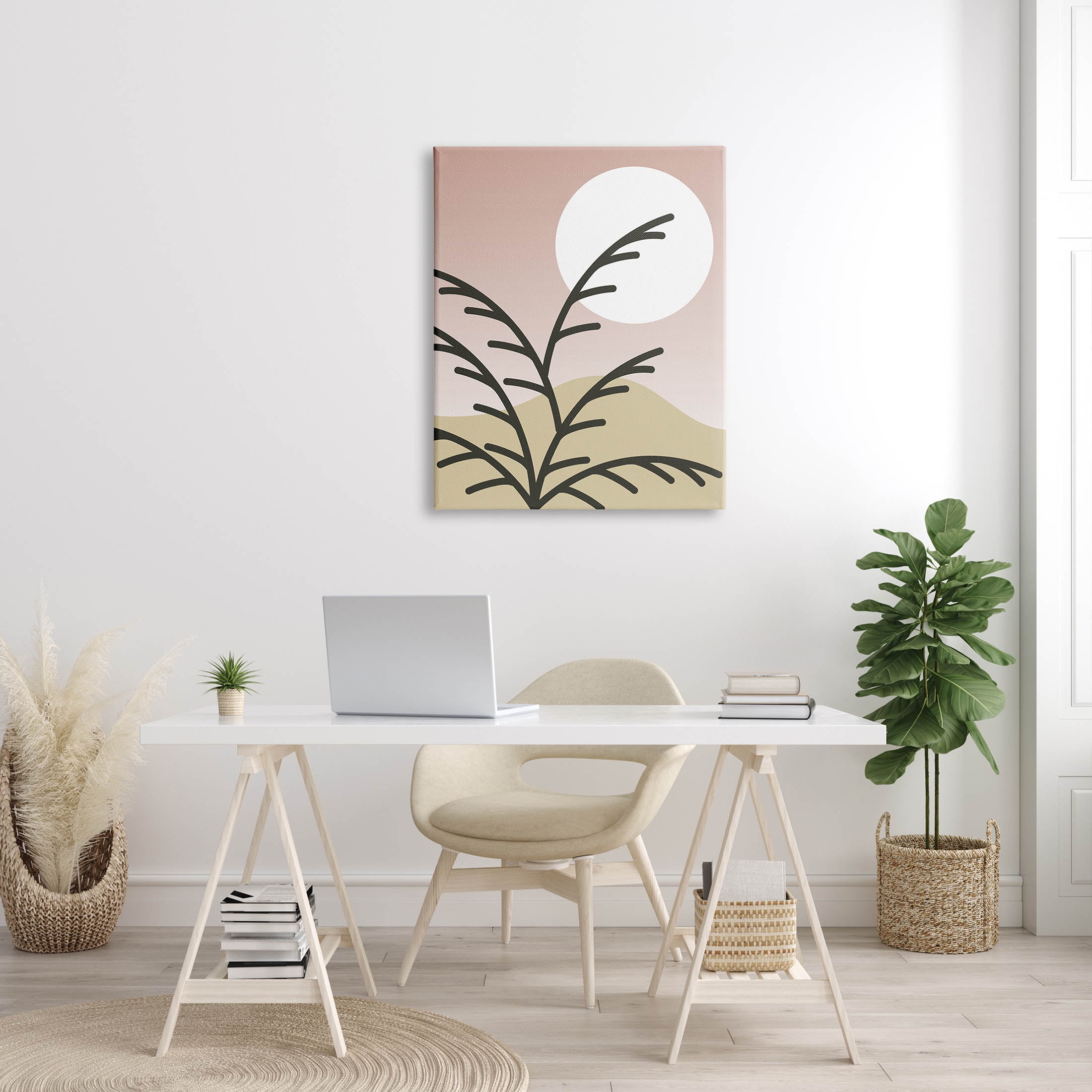 Contemporary Mountain Branches Botanical & Floral Graphic Art Gallery Wrapped Canvas Print Wall Art