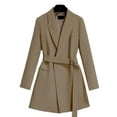 thumbnail image 1 of Vedolay Blazer Jackets Women's Oversized Casual Long Sleeve Single Button Office Business Jackets Blazer,Khaki M, 1 of 2