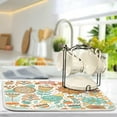 thumbnail image 5 of FREEAMG Absorbent Dishes Drainer/Rack Mat for Countertop Small Size 16 x 18 inch, Microfiber Dish Drying Pads Kitchen Counter Draining Pad Botanic Texture Detailed Flowers, 5 of 7