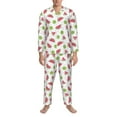thumbnail image 3 of Fotbe Watermelon And Kiwi Pattern Long Sleeve Pajama Set for Men,Sleepwear Set,2-piece Loungewear Set,Soft PJs Comfy Nightwear with Pockets-XX-Large, 3 of 7