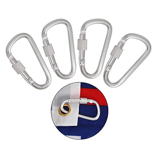 Enganches de Bandera, Clips de Poste de Bandera de Aluminio, Accesorios de Bandera, Accesorio para Mochila/Ring de Llaves/Bandera/Correa de Perro (4 Pzas)