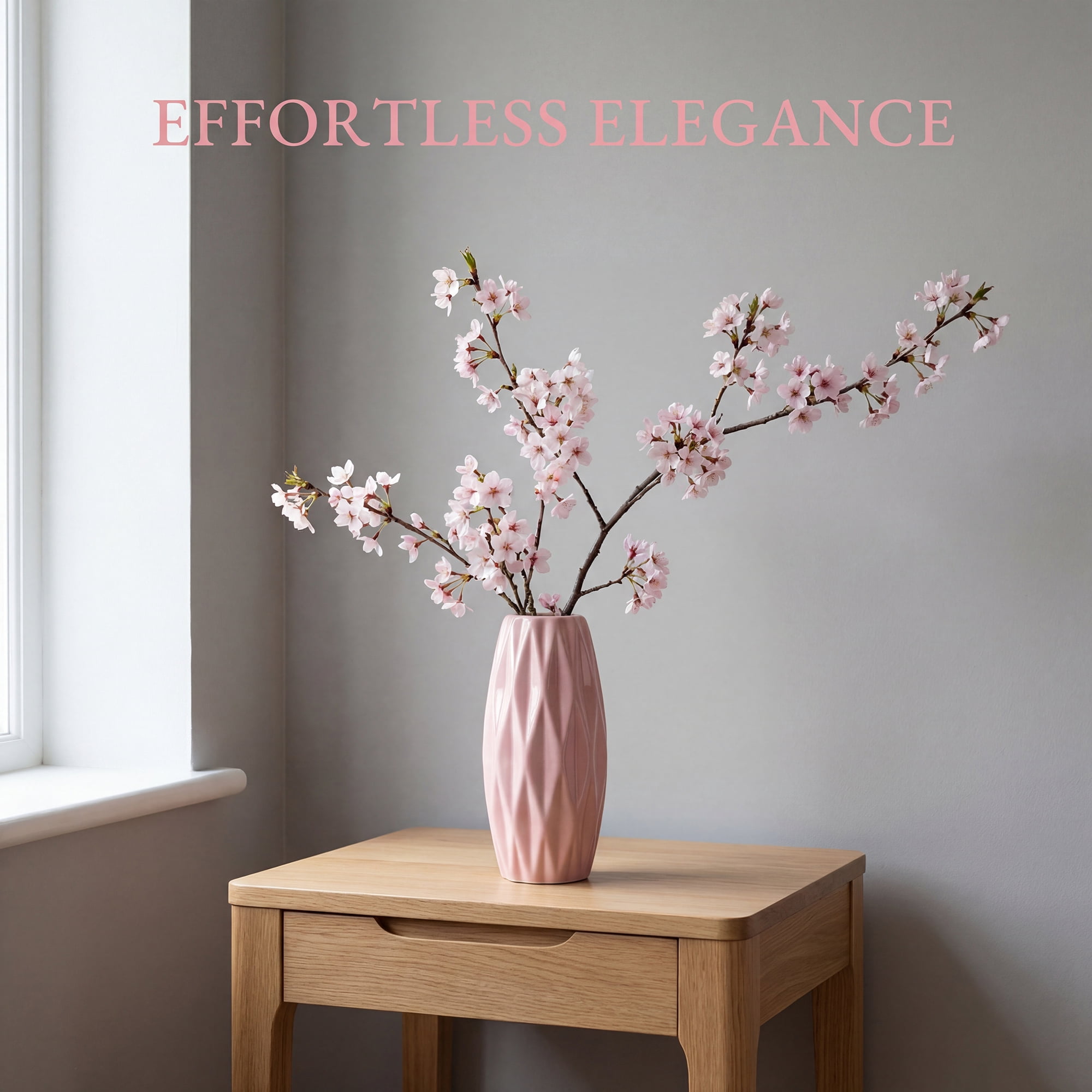 Unique Bargains Small Ceramic Modern Vase Matte Decorative Flower Vase for Desktop Pink
