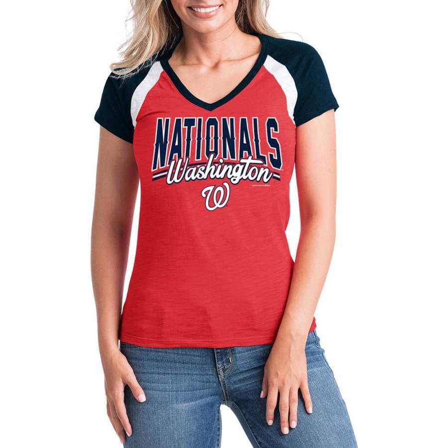 MLB Washington Nationals Women's Short Sleeve Team Color Graphic Tee ...