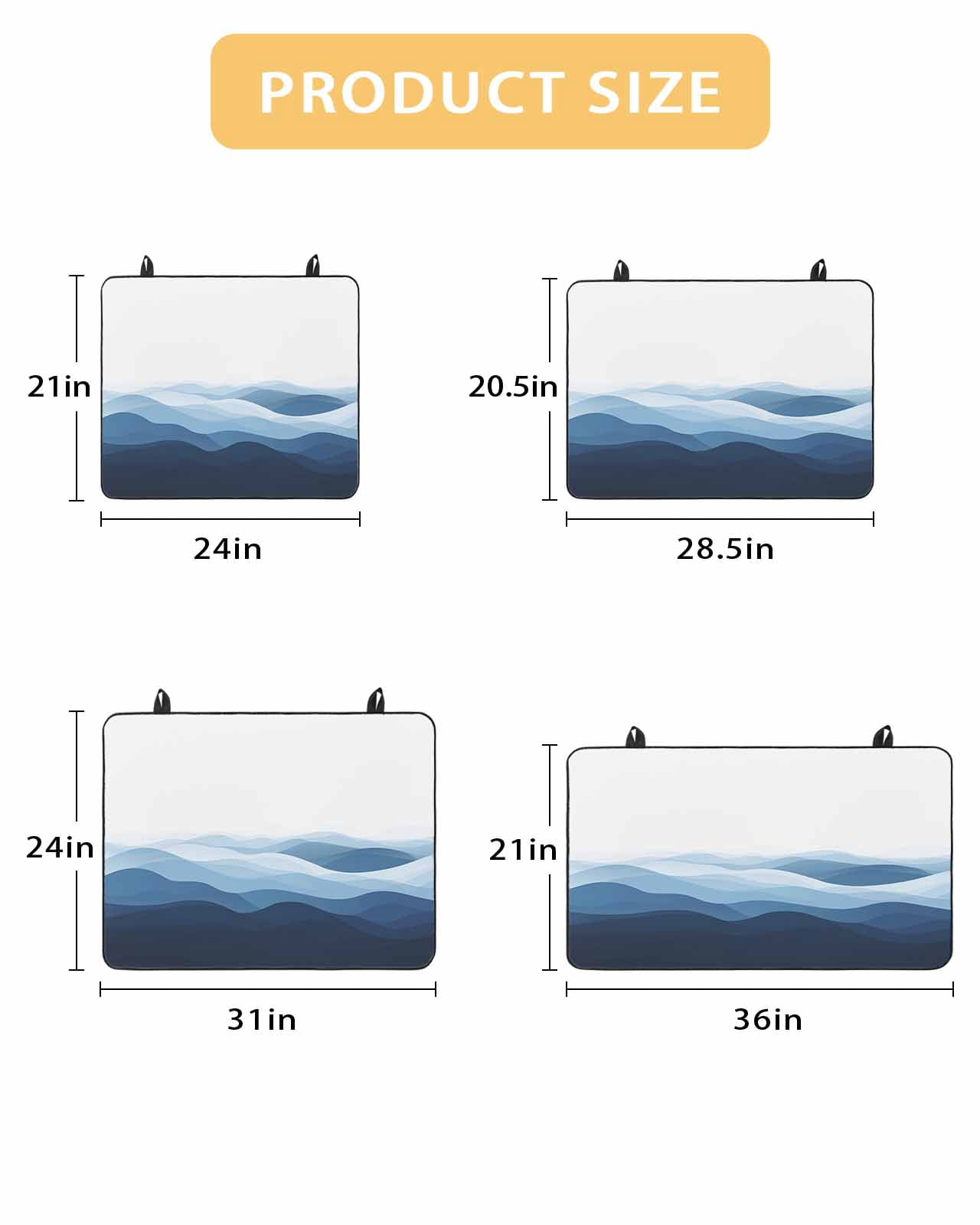 nqOlkjepod Large Induction Cooktop Protector Mat 36"x21", Blue Ombre Stove Top Covers for Electric Stove, Summer Minimalist Ocean Waves Decorative Stove Burner Cover Mats, Glass Top Stove Cover