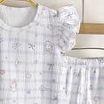 thumbnail image 3 of Quealent Toddler Girl Summer Clothes Top & Shorts Cotton Blend Eyelet Sets 2Pcs outfit (Purple, 5-6 Years), 3 of 3