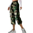 thumbnail image 2 of Women's Casual Pants Women'S Casual Camouflage Print Cargo Pants Stretch Elastic Waist Tapered Pants With Pockets, Women's Casual Pants XXXL, 2 of 7