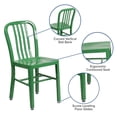 thumbnail image 3 of Bowery Hill 18.5" Modern Steel Metal Indoor-Outdoor Dining Chair in Green, 3 of 7