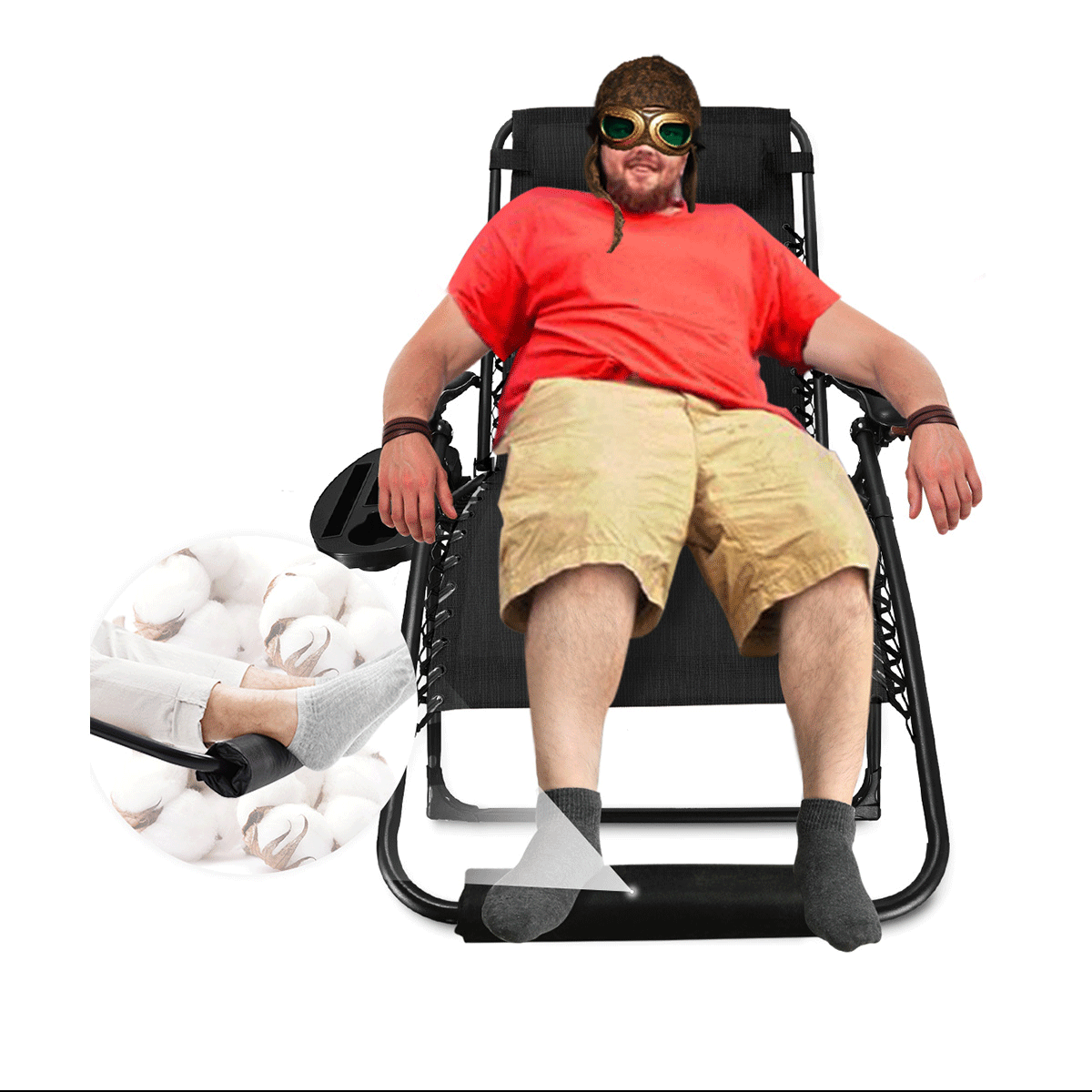 EZCHEER Zero Gravity Chair Oversized with Foot Rest Cushion, Can Hold